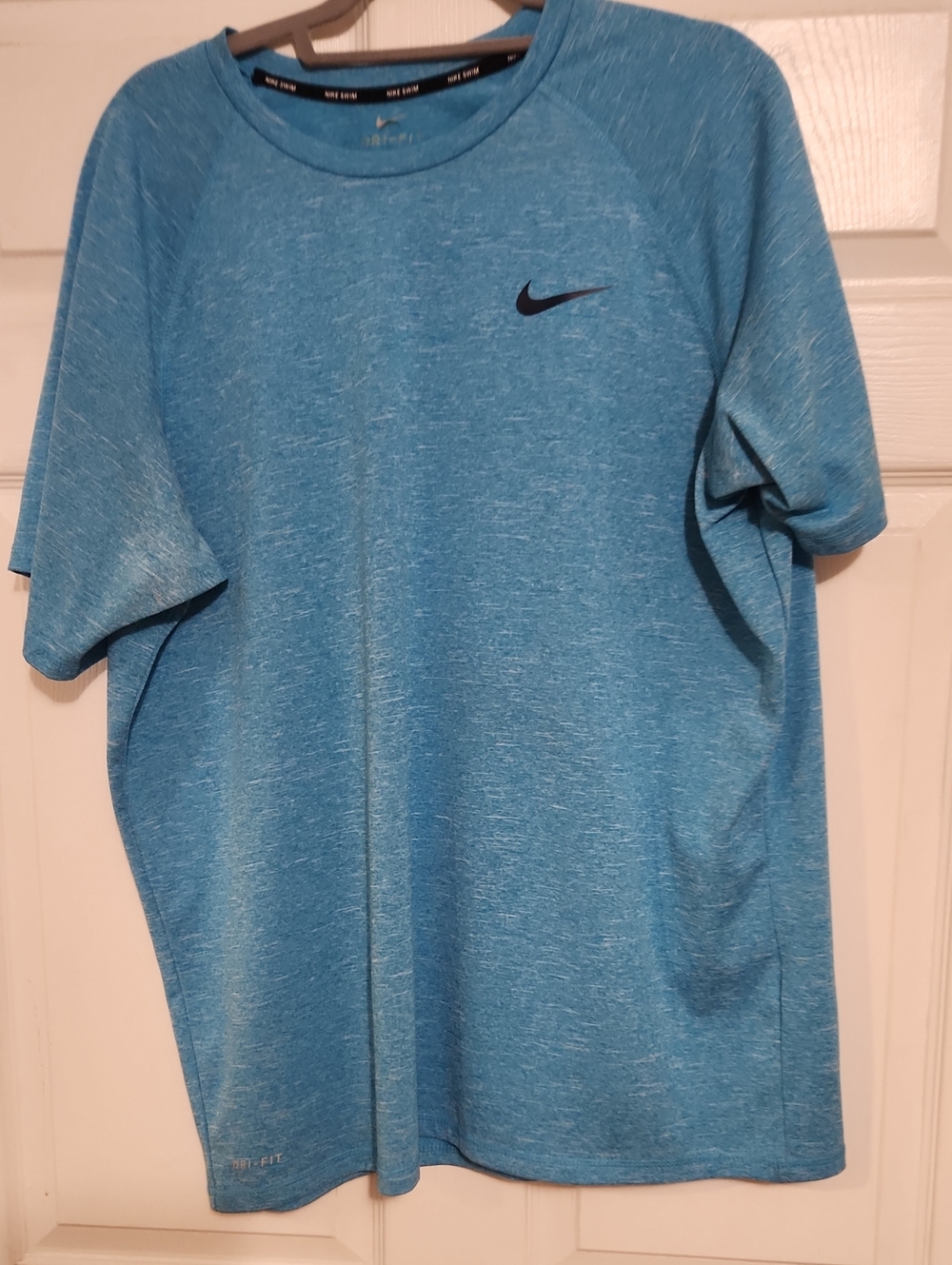 Nike Men's Heather Blue Short Sleeve Athletic Tee with Swoosh
